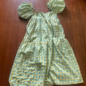 Zara gingham puff sleeve nap dress